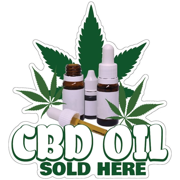 Signmission CBD Oil Sold Here Decal Concession Stand Food Truck Sticker, 16" x 8", D-DC-16 CBD Oil Sold Here19 D-DC-16 CBD Oil Sold Here19 - main